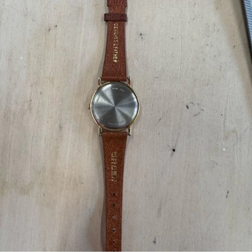 Vintage 1987 Lorus Disney Mickey Mouse 60‎ Years Watch Gold Tone Leather Working